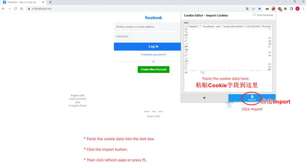 fb cookie login step 2